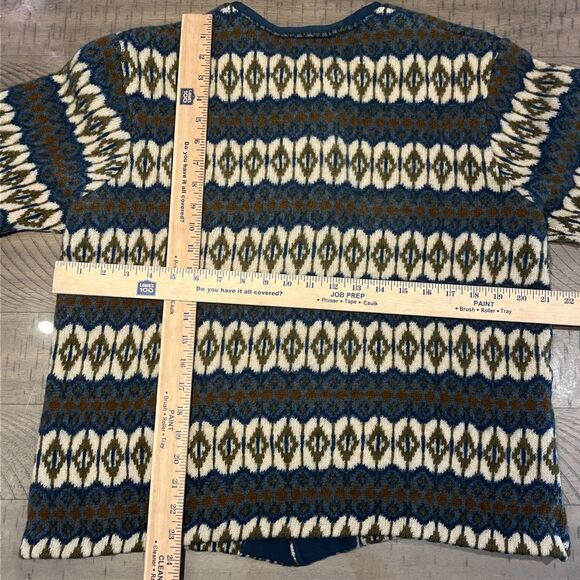 Jersey Modeller Sweden Sweater Cardigan Wool Top Medium Large Buttons Nordic VTG - Picture 9 of 9